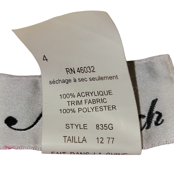 N Touch size 12 button down blazer jacket pink & black, acrylic, polyester - Picture 4 of 8